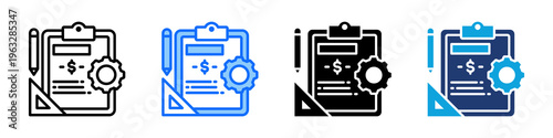 Project Management Icon Set Multi Style Vector Illustration