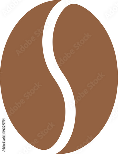Single Brown Coffee Bean with White Split bean icon