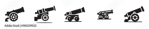 cannon vector with silhouette style