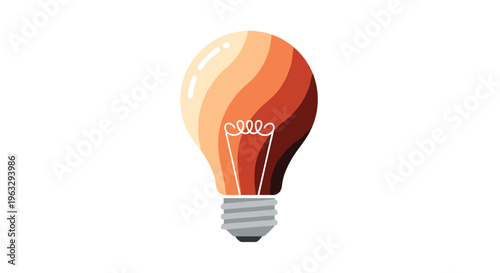 A single lightbulb, striped with diverse skin tones, stands centrally with a visible filament and grey screw base on a plain white background.