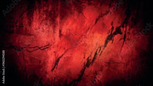 Dramatic red abstract background with textured, cracked surface details.