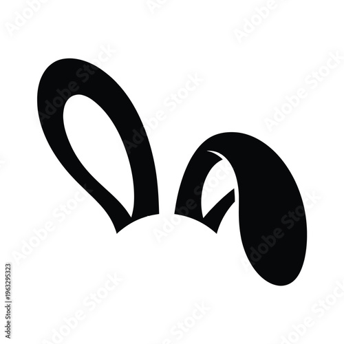 Abstract black shapes forming a dynamic and intriguing visual with overlapping loops and curves isolated on white background, Vector, illustration