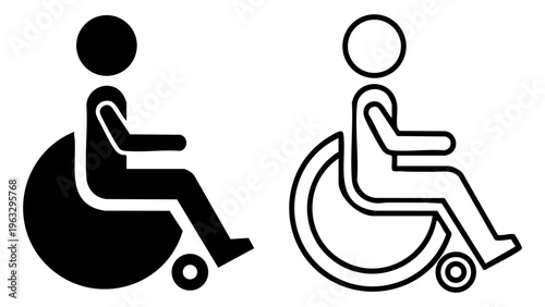 Wheelchair Accessibility Icon Vector Set Disability Sign Symbols