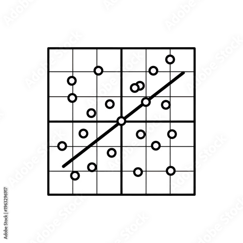 Scatter Plot Diagram Illustration Data Analysis Graph Visualization Statistical Chart Line Trend Pattern Science Education Learning
