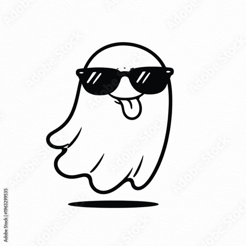 Cool ghost wearing dark sunglasses