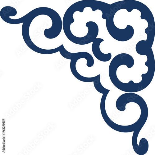 Decorative Corner Ornament Vintage Floral Swirl Design