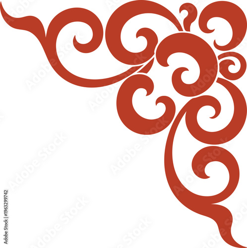 Decorative Corner Ornament Vintage Floral Swirl Design