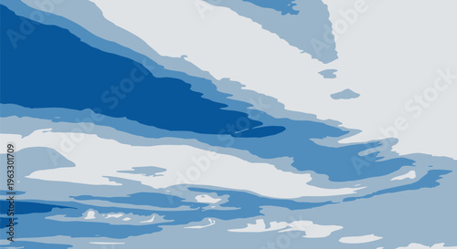 Abstract Sky: A serene illustration that captures the essence of a boundless sky, using shades of blue to evoke a sense of freedom and vastness.