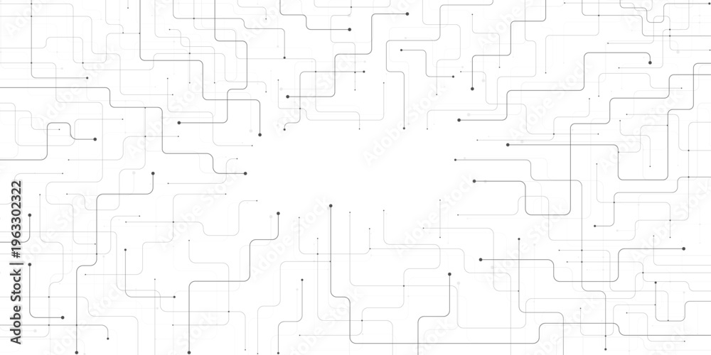 Obraz premium Abstract digital technology background with blue circuit lines, futuristic network connection pattern, high-tech electronic data flow vector illustration.