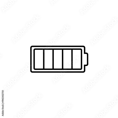 Battery Icon Line Art Vector Illustration Power Symbol Charge Indicator Electricity Graphic Design Mobile Device Energy Level Status