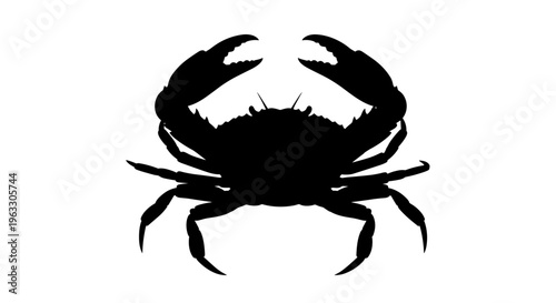 Black silhouette of a crab.