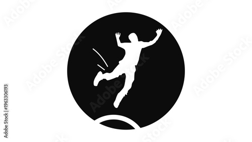 falling into a well, black isolated silhouette