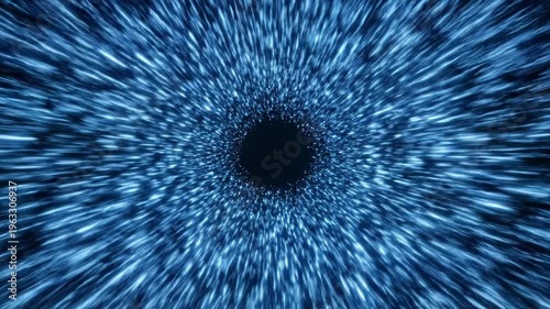 Dark void space with tiny scattered luminous particles appearing to streak