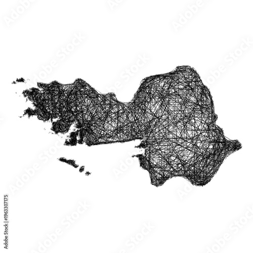 Sketch Galway outline map design