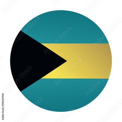 Bahamas Flag Circle Icon.