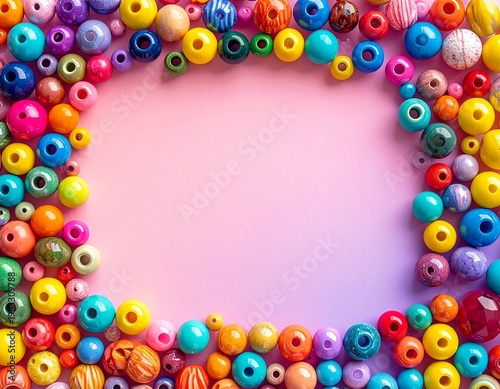 Wallpaper Mural Bunter Perlenrahmen auf modernem Farbverlauf Torontodigital.ca