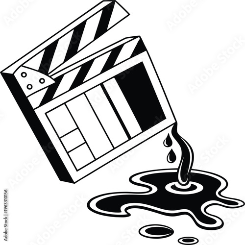 A 3d black movie clapper board vector icon symbolizes film action and video technology for modern web business design and computer internet illustration
