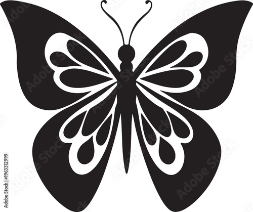 Butterfly silhouette vector image