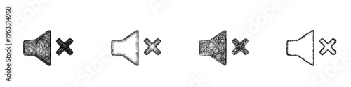 Sketch sound off icon design set