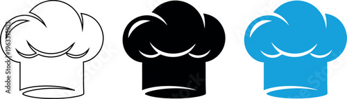 Chef cap illustrations in various colors for culinary professionals