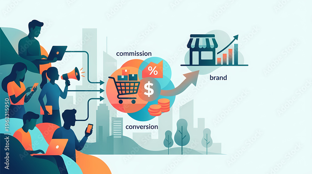 Fototapeta premium Affiliate Marketing and E-commerce Growth
