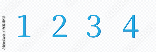 1234 latter icon black and white .Vector Illustration .EPS 10 .