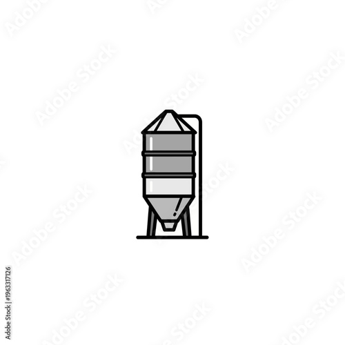 Outline icon of grain silo for storage and industrial concepts with white backgr