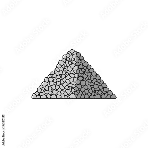 Heap of grey rocks and stones for construction or landscaping projects