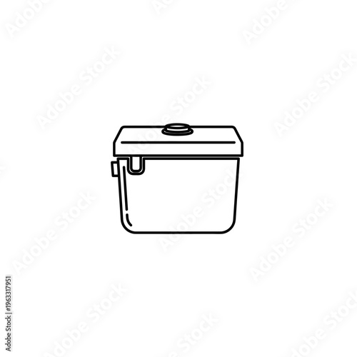 Outline illustration of a toilet cistern for residential and commercial use