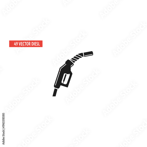 Fuel pump nozzle icon for gas station and petrol filling station design