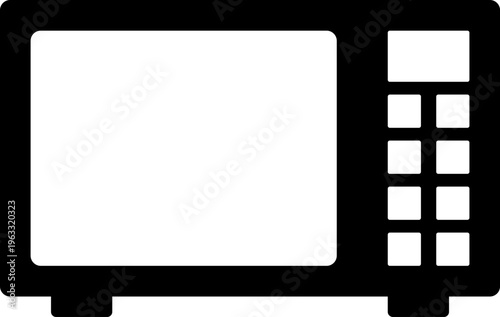 電子レンジのシンプルなモノクロアイコン