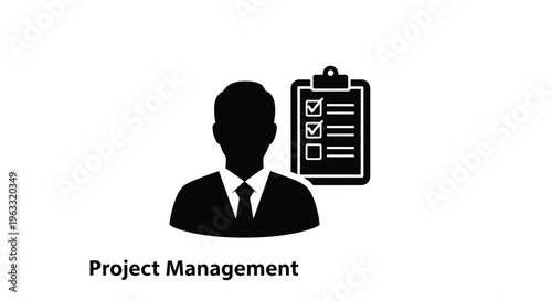 Project management professional with checklist on clipboard for business tasks and planning
