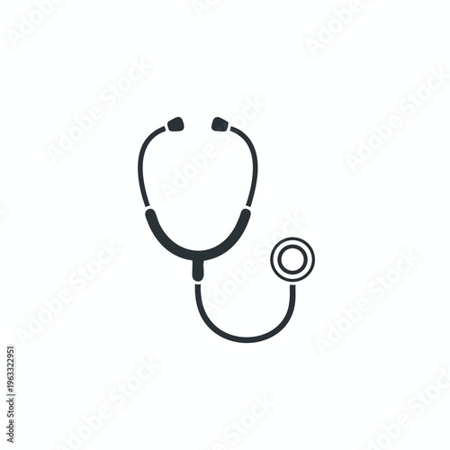 A minimalist illustration of a stethoscope, a medical instrument for listening