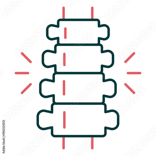 Spinal Health icon, Backbone Care and Vertebrae Support Concept for Posture and Orthopedic Treatment