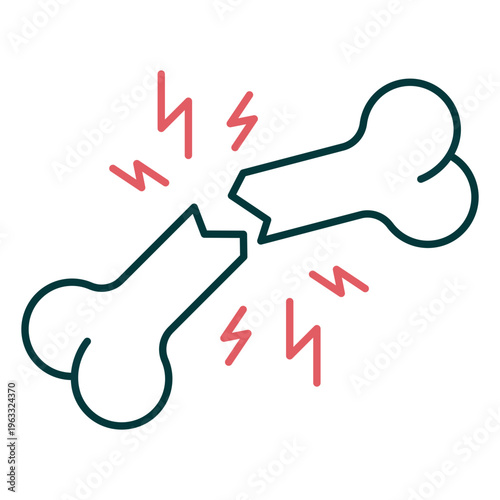 Bone Fracture Trauma icon, Injury and Emergency Orthopedic Damage Concept for Broken Bone Treatment