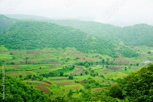 Landscape of fog and cloud mountain under mist the morning.