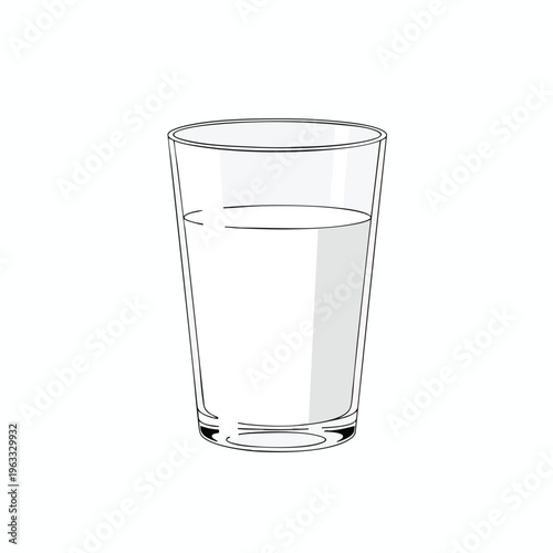 Simple outline illustration of a glass filled with a light-colored liquid