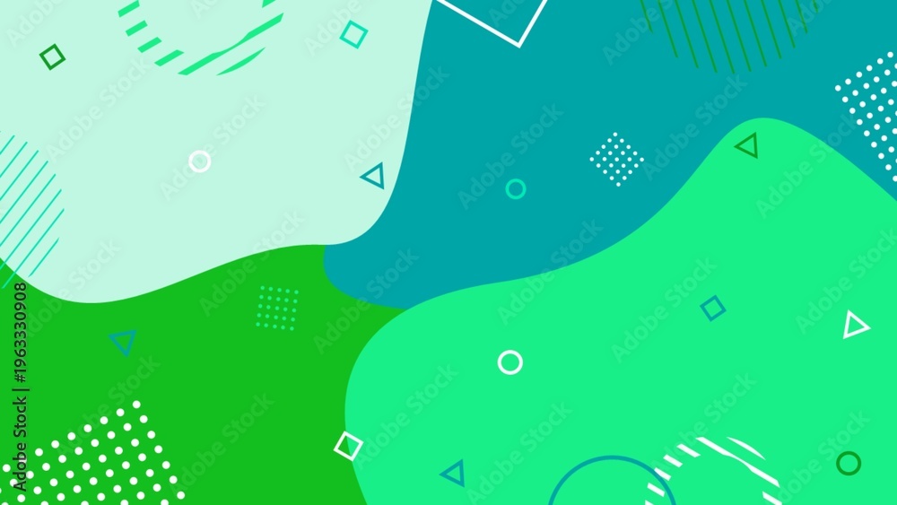 Naklejka premium Cute and pop background with colorful geometric shapes.