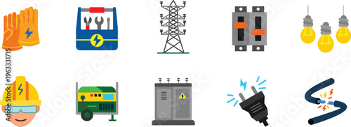 Collection of electrical and construction tools and equipment