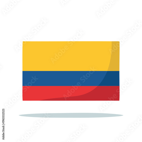 Colombian Flag Flat Design Vector Illustration.