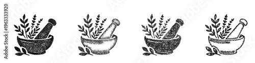 Sketch herbalism icon design set