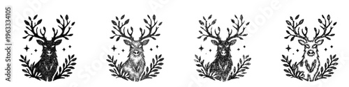 Sketch forest guardian icon design set