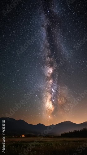 Milky way galaxy in the night sky.