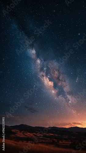 Milky Way Galaxy at Night Sky.