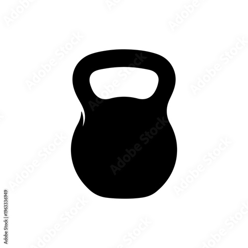 Gym kettlebell icon symbolizing strength training exercise and healthy lifestyle Vector illustration