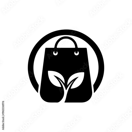 Plastic free symbol silhouette icon promoting eco friendly lifestyle and sustainability Vector illustration