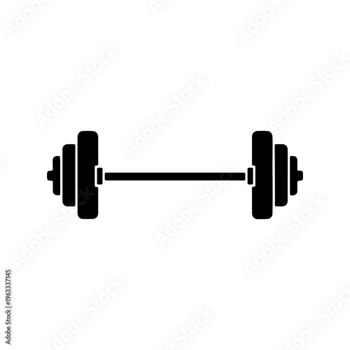 Weightlifting barbell icon symbolizing strength training fitness workout and gym exercise concept Vector illustration