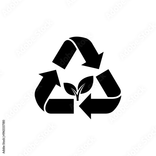 Zero waste symbol icon promoting eco friendly habits and plastic free living awareness Vector illustration