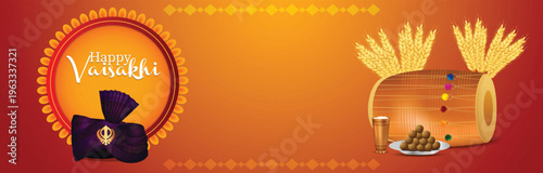 Happy Vaisakhi Festival Traditional Punjabi Vector
