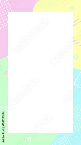 Cute and pop background with colorful geometric shapes.